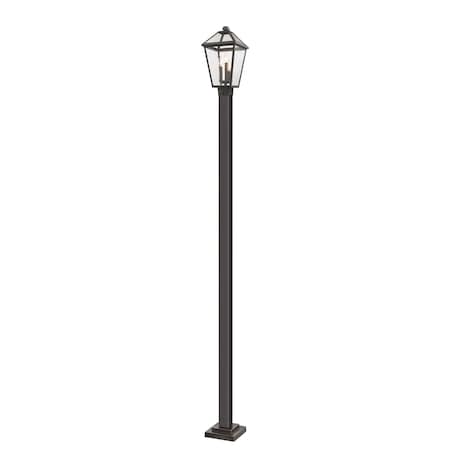 Z-Lite Talbot 3 Light Outdoor Post Mounted Fixture, Oil Rubbed Bronze And Seedy 579PHBS-536P-ORB